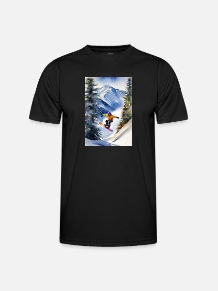 Snowboarder I - Men's Functional T-Shirt - black