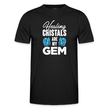 Les cristaux de guérison sont mon joyau - T-shirt sport Homme - noir - Devant - AI Model Male 178 dark (178cm)
