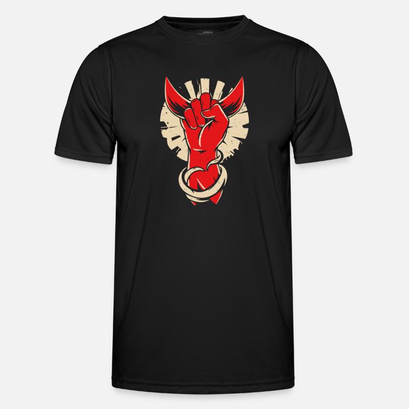 Devil horns hand - Men's Functional T-Shirt - black