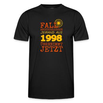 1998 - Men's Functional T-Shirt - black - Front - AI Model Male 178 dark (178cm)
