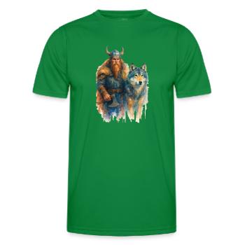 wikinger wolf - Männer Funktions-T-Shirt - Kelly Green - Vorne - AI Model Male 178 dark (178cm)