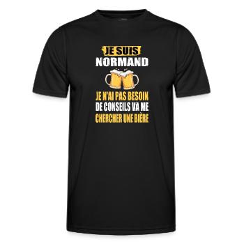 Maillot normand normandie bière humoristique apéro - T-shirt sport Homme - noir - Devant - AI Model Male 178 dark (178cm)