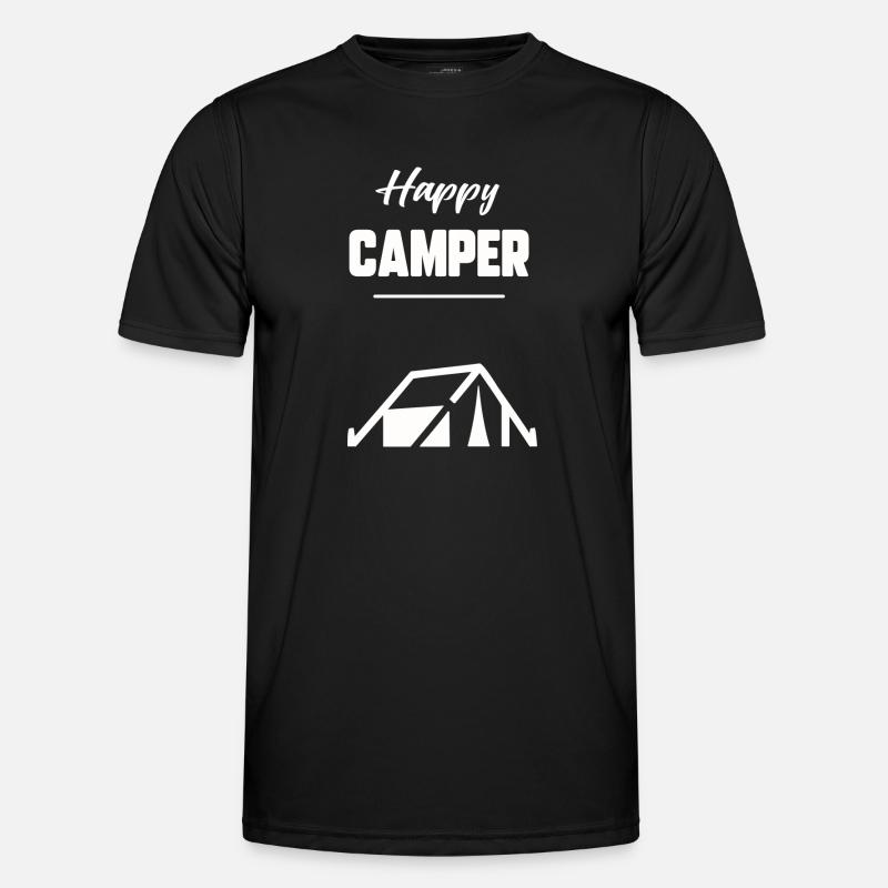 Glücklicher Camper - Männer Funktions-T-Shirt - Schwarz