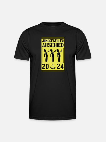 Junggesellenabschied 2024 - Männer Funktions-T-Shirt - Schwarz