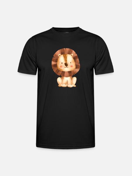 mignon petit lion - T-shirt sport Homme - noir