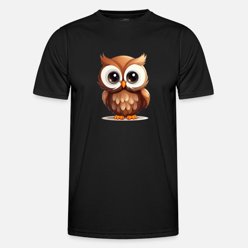 Süße Eule - Männer Funktions-T-Shirt - Schwarz
