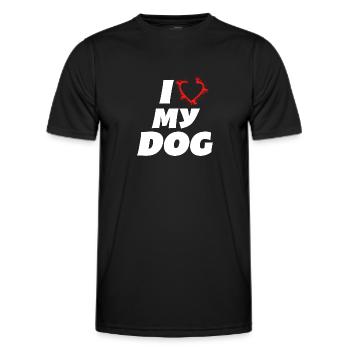 J’aime mon chien J’aime mon chien ami chien - T-shirt sport Homme - noir - Devant - AI Model Male 178 dark (178cm)