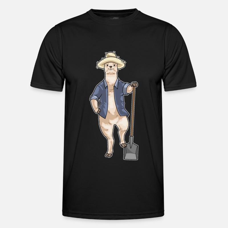Alpaca Farmer Shovel - Men's Functional T-Shirt - black