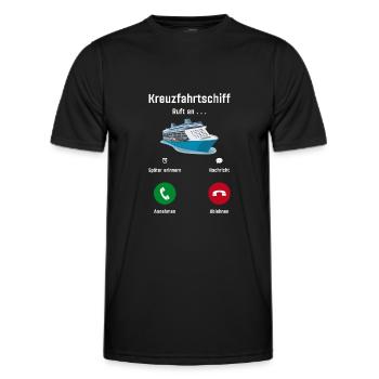 Kreuzfahrtschiff Ruft An - Kreuzfahrer Kreuzfahrt - Männer Funktions-T-Shirt - Schwarz - Vorne - AI Model Male 178 dark (178cm)