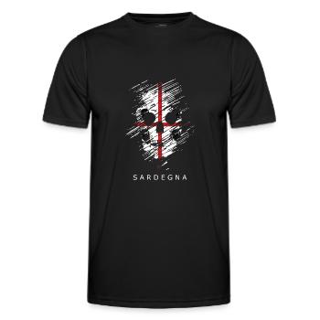 Drapeau de la Sardaigne Drapeau de la Sardaigne Drapeau de la Sardaigne - T-shirt sport Homme - noir - Devant - AI Model Male 178 dark (178cm)