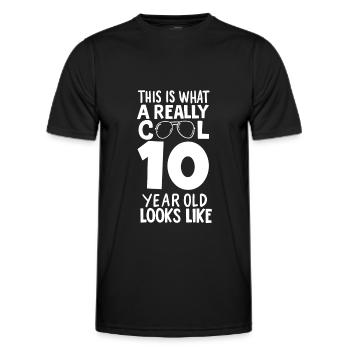 Really Cool 10 Year Old Looks Like Birthday Party - Men's Functional T-Shirt - black - Front - AI Model Male 178 dark (178cm)