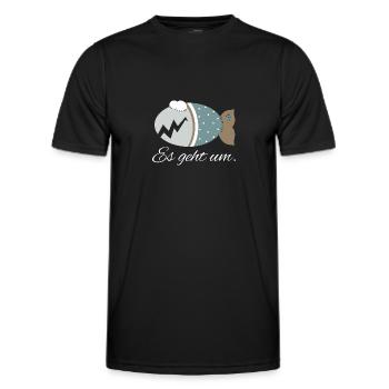 Kuschelfisch, Theodör, Es geht um, Zombie - Männer Funktions-T-Shirt - Schwarz - Vorne - AI Model Male 178 dark (178cm)