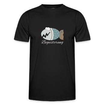 Kuschelfisch Zombiefisch Begeisterung - Männer Funktions-T-Shirt - Schwarz - Vorne - AI Model Male 178 dark (178cm)