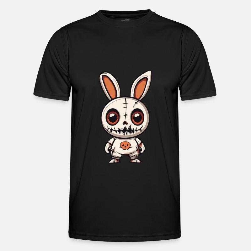 Hase Halloween Zombie - Männer Funktions-T-Shirt - Schwarz