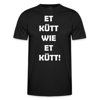 Kölsche Sprüche ET KÜTT WIE ET KÜTT Köln - Männer Funktions-T-Shirt - Schwarz - Vorne - AI Model Male 178 dark (178cm)