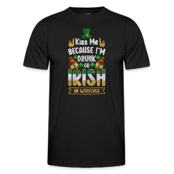 Irish Shamrock Pot Alcohol - Men's Functional T-Shirt - black - Front - AI Model Male 178 dark (178cm)