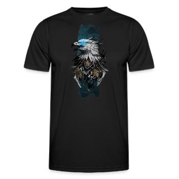 Majestic Eagle: Azure Gaze - Men's Functional T-Shirt - black - Front - AI Model Male 178 dark (178cm)