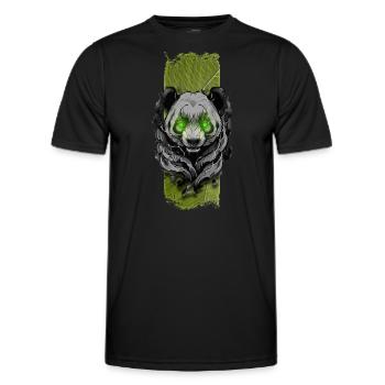 Tranquil Jade: Sanfter grünäugiger Panda - Männer Funktions-T-Shirt - Schwarz - Vorne - AI Model Male 178 dark (178cm)