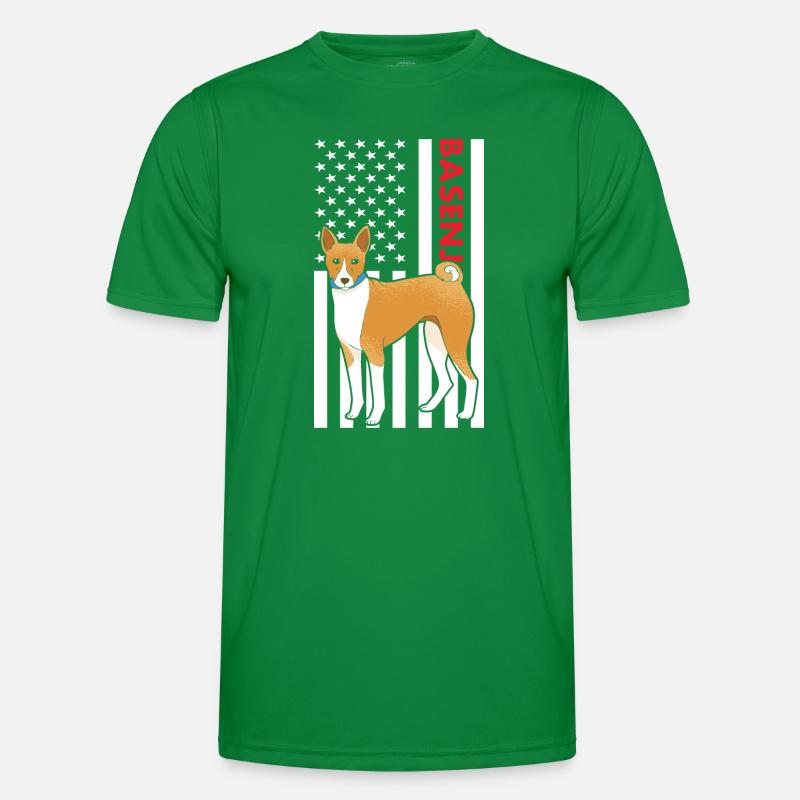Chien Basenji Us drapeau T-shirt sport Homme