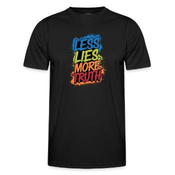 Les lies more truth - T-shirt sport Homme - noir - Devant - AI Model Male 178 dark (178cm)