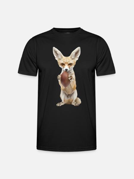 Fennek Fuchs Fußball - Männer Funktions-T-Shirt - Schwarz