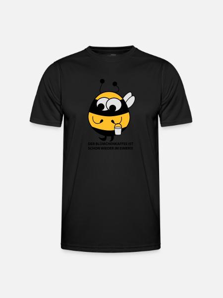Biene mit Eimer - Männer Funktions-T-Shirt - Schwarz