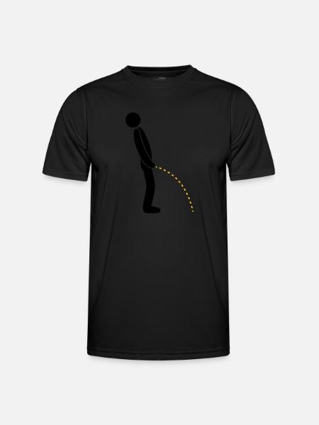 logo toilette pee piss debout - T-shirt sport Homme - noir