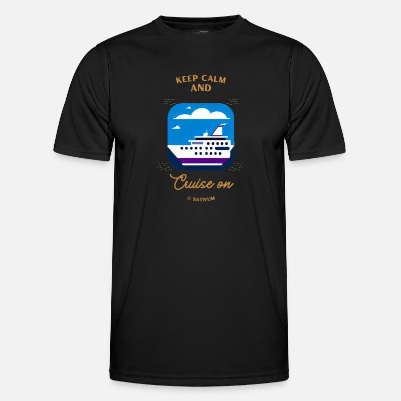Keep calm and cruise on - Männer Funktions-T-Shirt - Schwarz