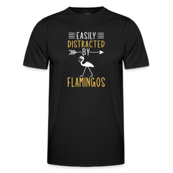 Leicht abgelenkt von Flamingos - Männer Funktions-T-Shirt - Schwarz - Vorne - AI Model Male 178 dark (178cm)