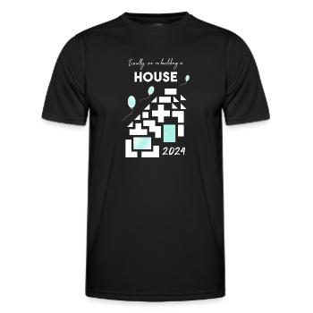 building a house home - Men's Functional T-Shirt - black - Front - AI Model Male 178 dark (178cm)