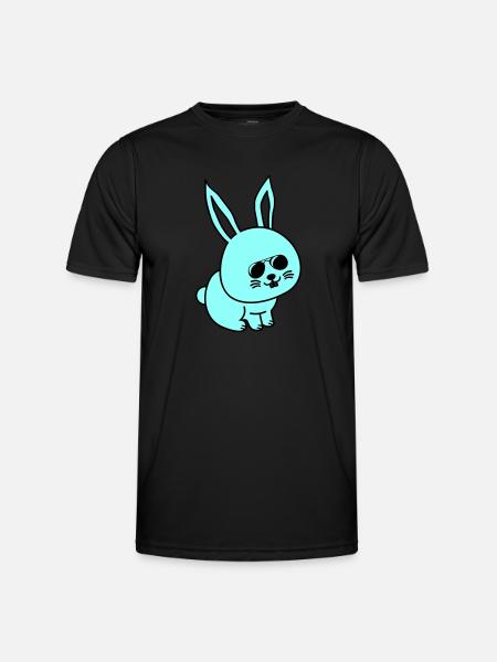 hase comic cool - Männer Funktions-T-Shirt - Schwarz
