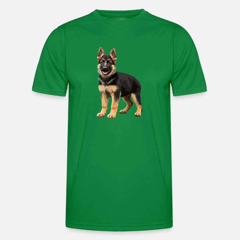 Deutscher Schäferhund Welpe echt Männer Funktions-T-Shirt