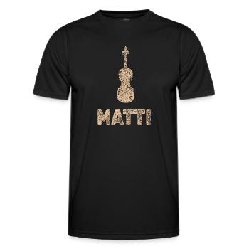 Matti als Bratsche - Männer Funktions-T-Shirt - Schwarz - Vorne - AI Model Male 178 dark (178cm)