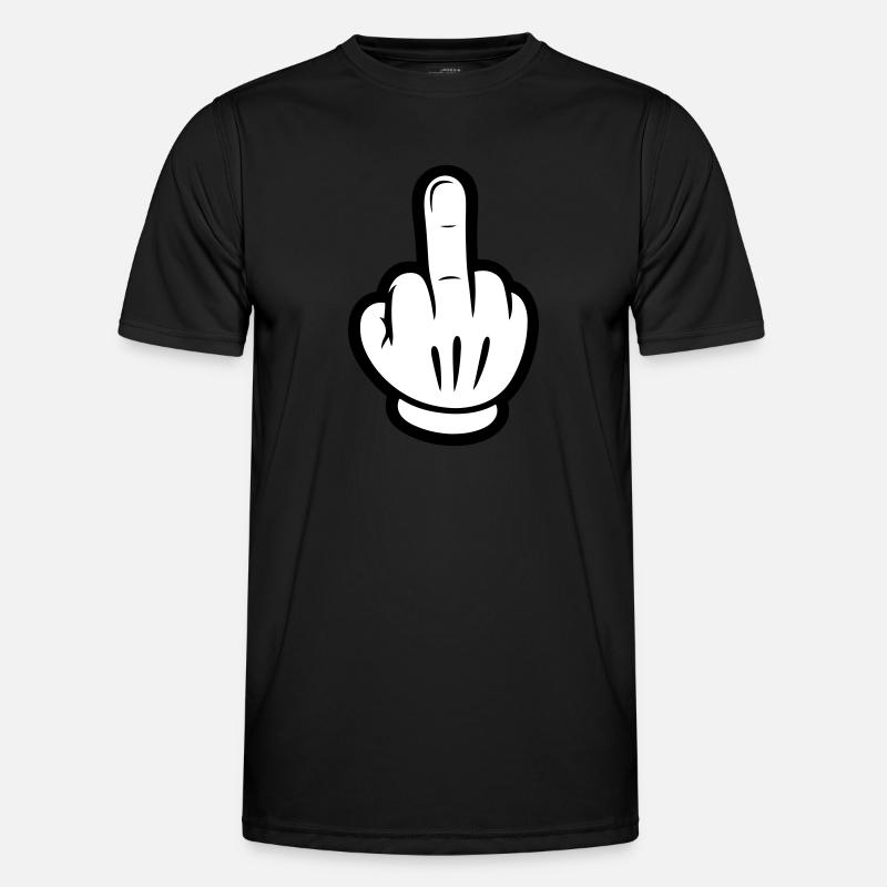 Mittelfinger Comic Hand Männer Funktions-T-Shirt