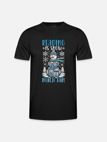 Lustiger Weihnachts-bücherwurm, Weihnachtsmann, - Männer Funktions-T-Shirt - Schwarz