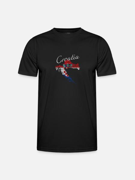 Croatia - Männer Funktions-T-Shirt - Schwarz