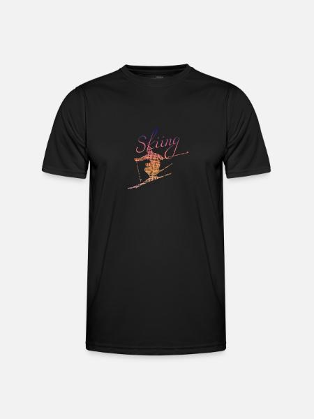 Skiing Ski - Männer Funktions-T-Shirt - Schwarz