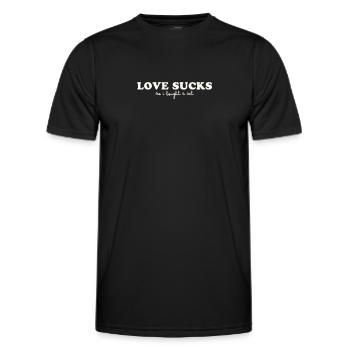 L’AMOUR CRAINT - ALORS J’AI ACHETÉ UN CHAT - T-shirt sport Homme - noir - Devant - AI Model Male 178 dark (178cm)