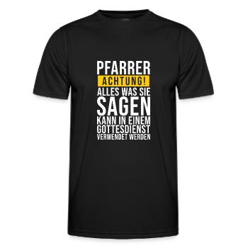 Pfarrer Lustige Geschenkidee - Männer Funktions-T-Shirt - Schwarz - Vorne - AI Model Male 178 dark (178cm)