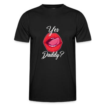 Yes Daddy? Sexy BDSM und Bondage Geschenk für - Männer Funktions-T-Shirt - Schwarz - Vorne - AI Model Male 178 dark (178cm)