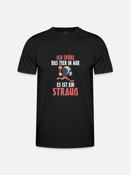 Strauß - Männer Funktions-T-Shirt - Schwarz