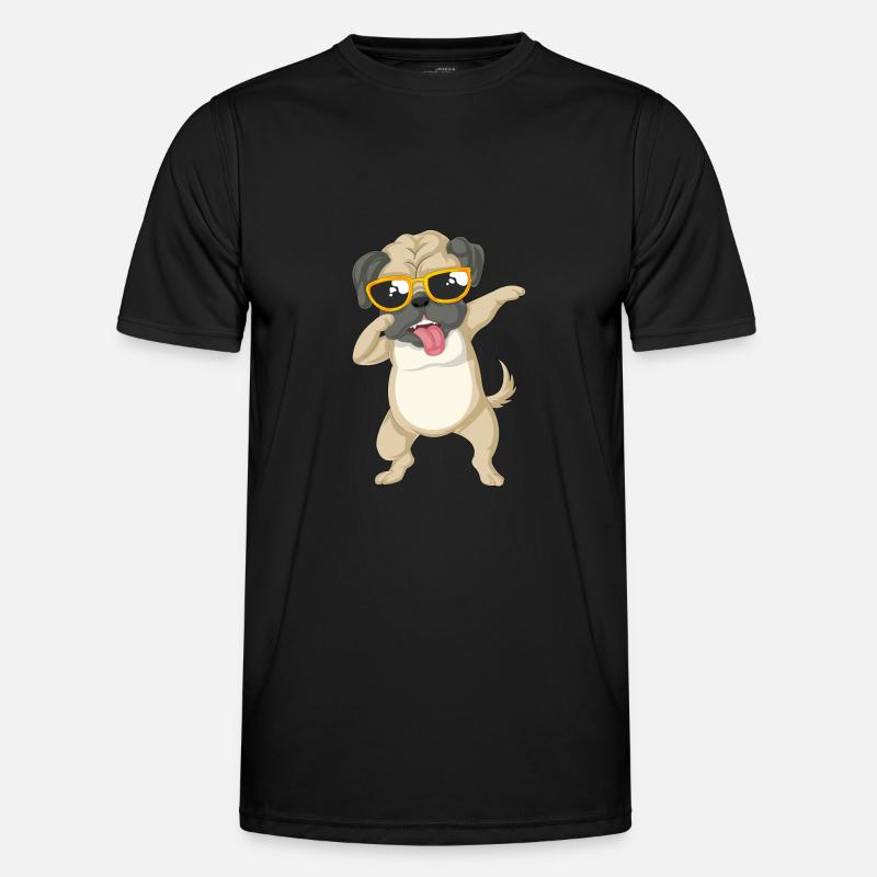 dabbing Mops - Männer Funktions-T-Shirt - Schwarz