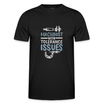 Cadeau d’ingénieur mécanicien machiniste - T-shirt sport Homme - noir - Devant - AI Model Male 178 dark (178cm)
