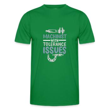 Cadeau d’ingénieur mécanicien machiniste - T-shirt sport Homme - vert - Devant - AI Model Male 178 dark (178cm)