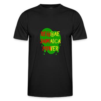 reggae jamaica power - Men's Functional T-Shirt - black - Front - AI Model Male 178 dark (178cm)
