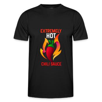 Spicy Hot Chili Sauce - Scharfe Chilischote - Männer Funktions-T-Shirt - Schwarz - Vorne - AI Model Male 178 dark (178cm)
