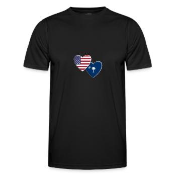 USA American State Of South Carolina Flag - Men's Functional T-Shirt - black - Front - AI Model Male 178 dark (178cm)