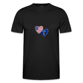 USA American State Of Wisconsin Flag Patriotic - Men's Functional T-Shirt - black - Front - AI Model Male 178 dark (178cm)