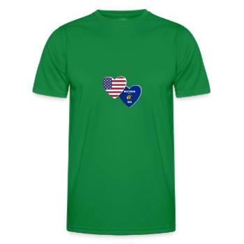 USA American State Of Wisconsin Flag Patriotic - Men's Functional T-Shirt - kelly green - Front - AI Model Male 178 dark (178cm)