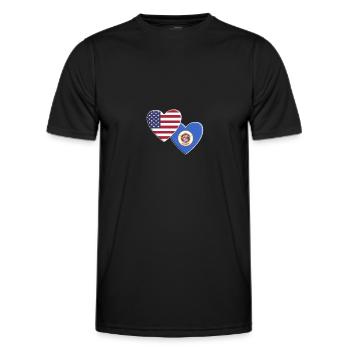 USA American State Of Minnesota Flag Patriotic - Men's Functional T-Shirt - black - Front - AI Model Male 178 dark (178cm)